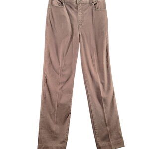 Gloria Vanderbilt Womens Amanda Jeans Brown Size 10 Cotton Blend Button Zip